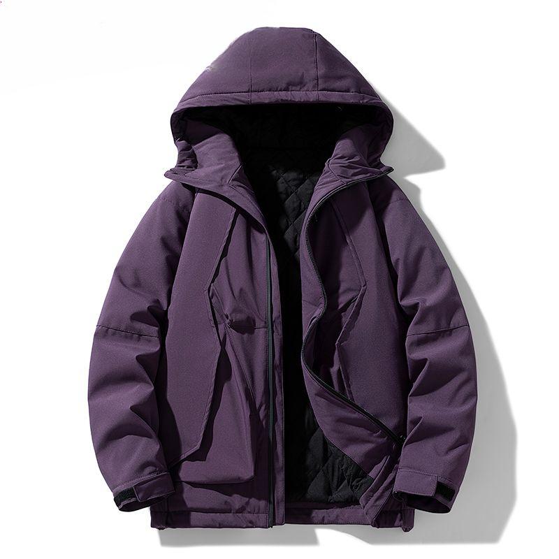 Men's Winter Plus Size 7XL & 8XL Warm Jacket - Thicken Hooded Padded Parka Black Winter Coat