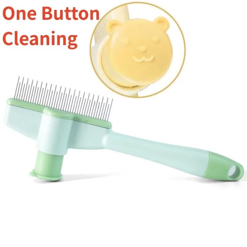 Dog Comb Pet Hair Remover Self-cleaning Cat Brush Massage Dog Brush One Click Combs for Cats Hair Knot Opening Pet Accessories