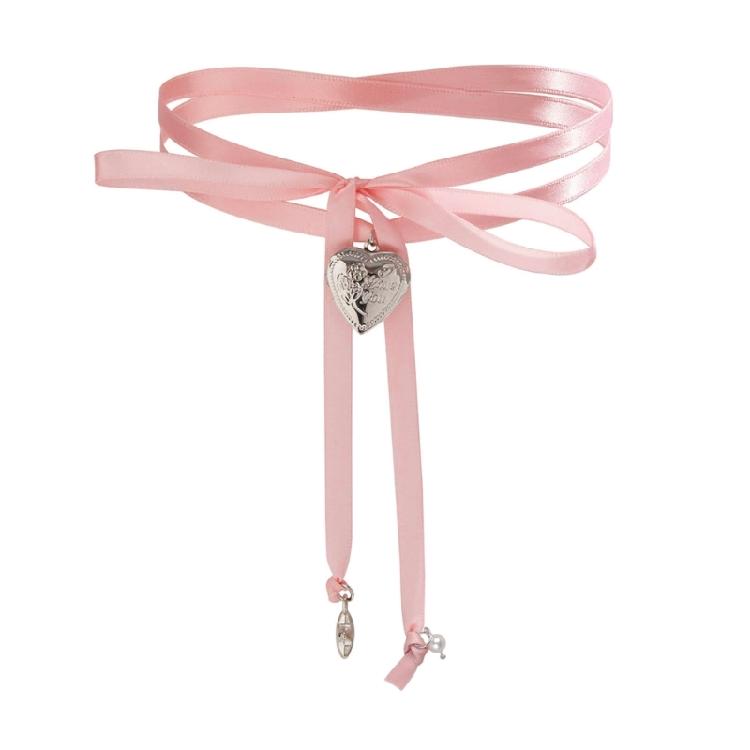 

Вишуканий кулон-бантик Намисто Елегантний ланцюжок на шию Стрічка Серце Ключиця 1