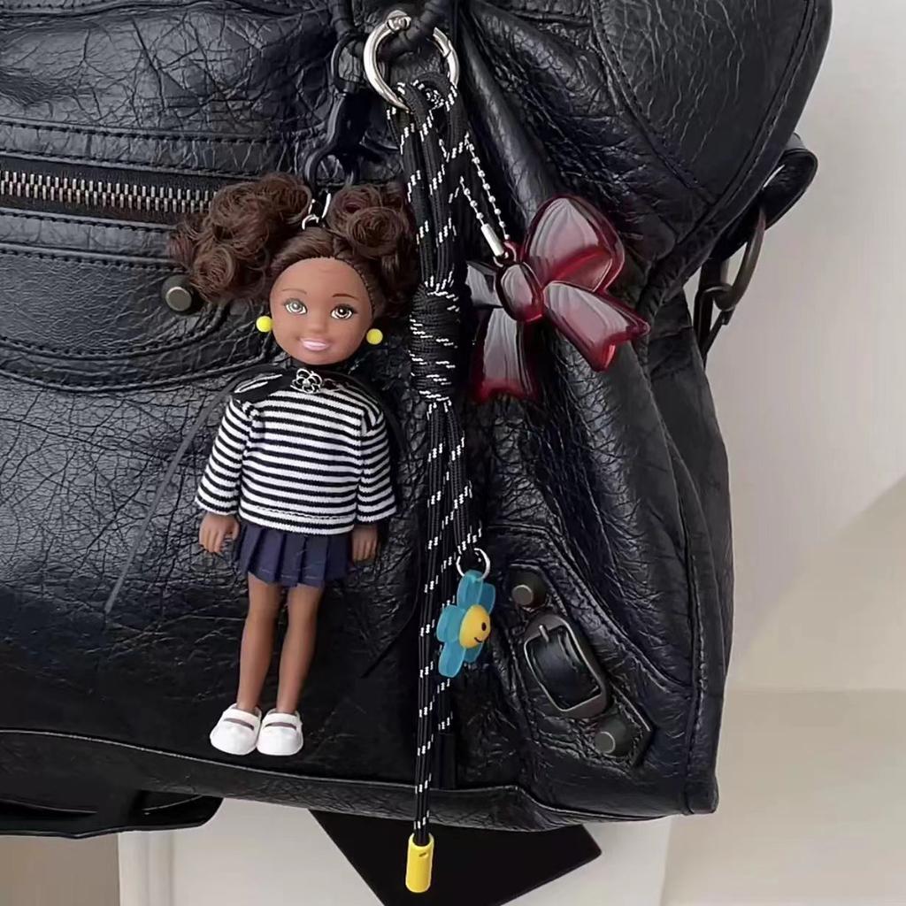 Creative Cute Mini BABI Princess Doll Toy Keychain Pendant Fashion Design Exquisite Clothe Series Backpack Pendant Birthday Gift