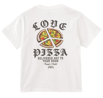 PEACE PIZZA Kurzarm T-Shirt, 105251011015, Weiß,