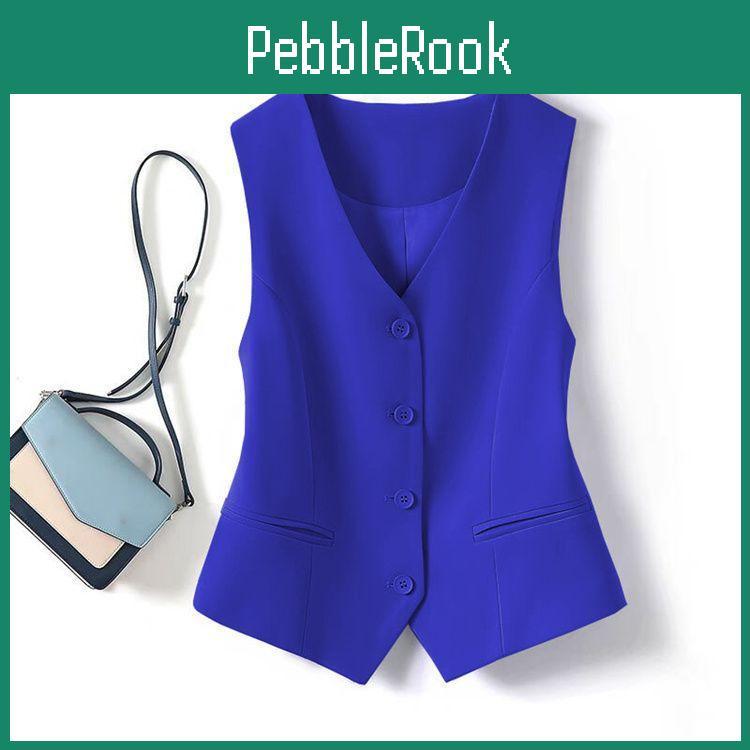 Color Solid New Spring Autumn Simple Waistcoat Fashion Versatile Short Open Front Suit Vest