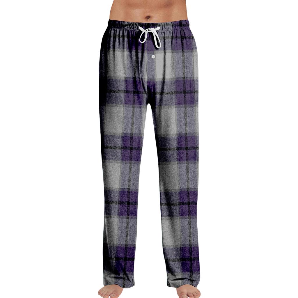 Pantalon de Pyjama à Rayures Vêtements de Nuit Décontracté Cordon de Serrage Taille Élastique Pantalon Confortable Droit Yoga Ample