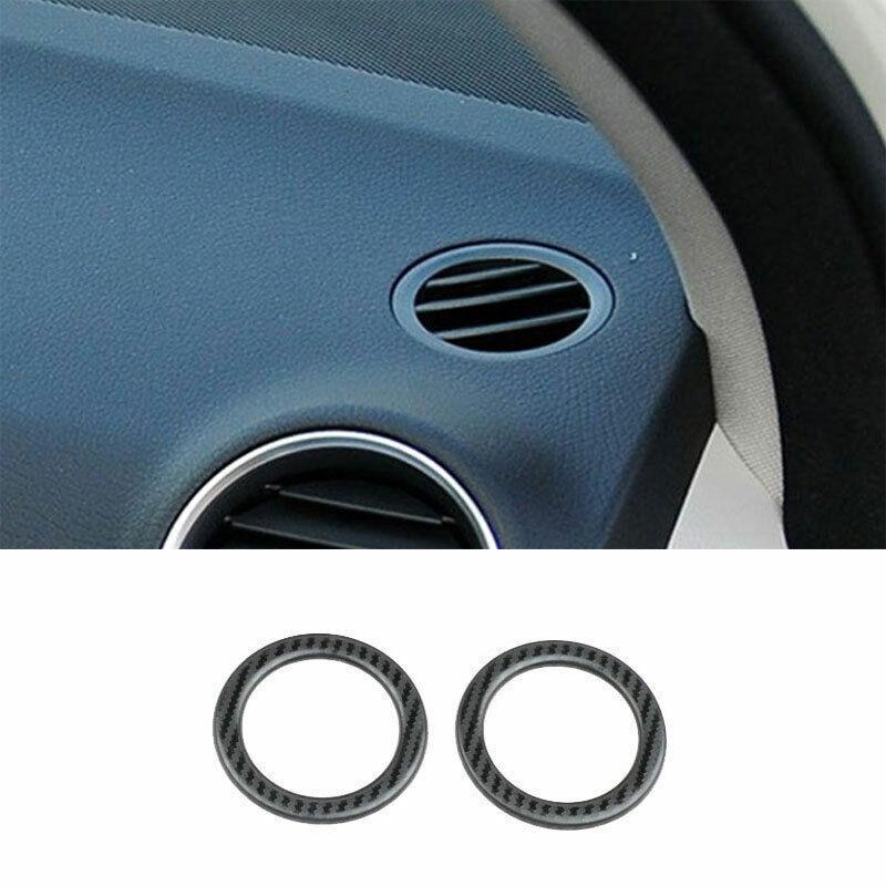 Dashboard Side Vent Overlay Cover Trim For Benz C-Class 07-14 Carbon Fiber Steel