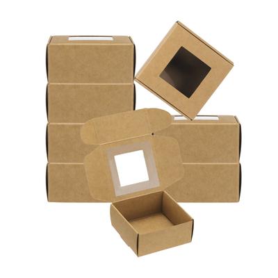 20 Pack Rectangle Paper Soap Box with Window Soap Boxes 3.3"x2.4"x1.2"/ 3.9"x2.4"x2"