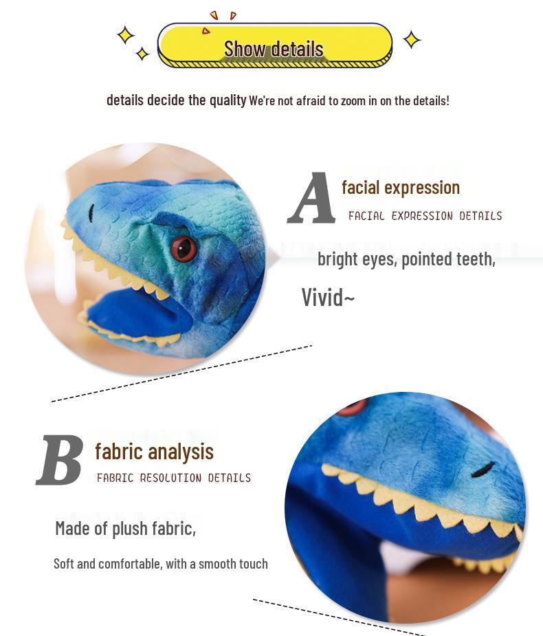 Cute Cartoon Parent-Child Plush Puppet: Dinosaur, Whale, Crocodile, Shark