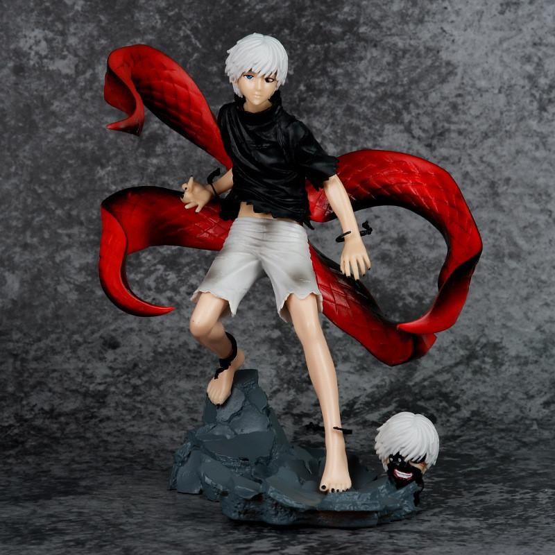 Detailed Tokyo Ghoul Kaneki Ken Collectible Figurine With Replaceable Masks 21cm Size