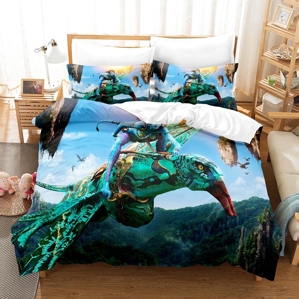 Cartoon-Avatar-Print Bettwäsche-Set 2D-Druck Bettbezug Kissenbezug Queen King Bettdeckenbezug
