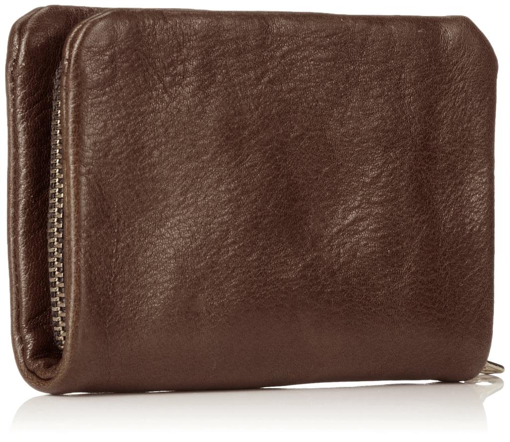 Lee Coin Premium Italian Soft Round Dark Brown Purse, Leather, Zipper,