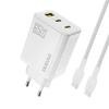 Dudao A29C 65W GaN Mains Charger + USB-C Cable - White