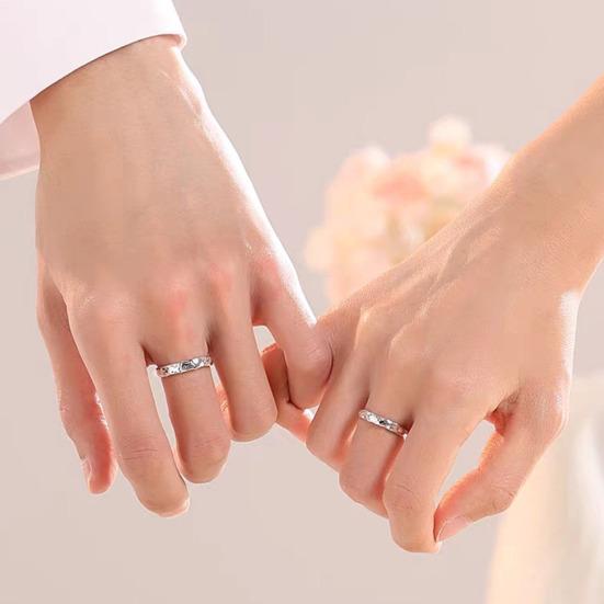 Couple Ring Cartoon Cat Fish Dog Bone Graffiti Design Matte Wavy Edge Textured Surface Finger Ring Non-Oxidizing Jewelry Gift