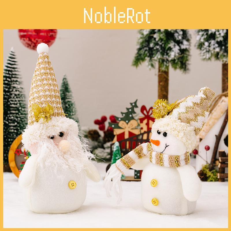 White Snowman Figurine Christmas Decoration Soft Polyester Gnome Doll For Kids Gift