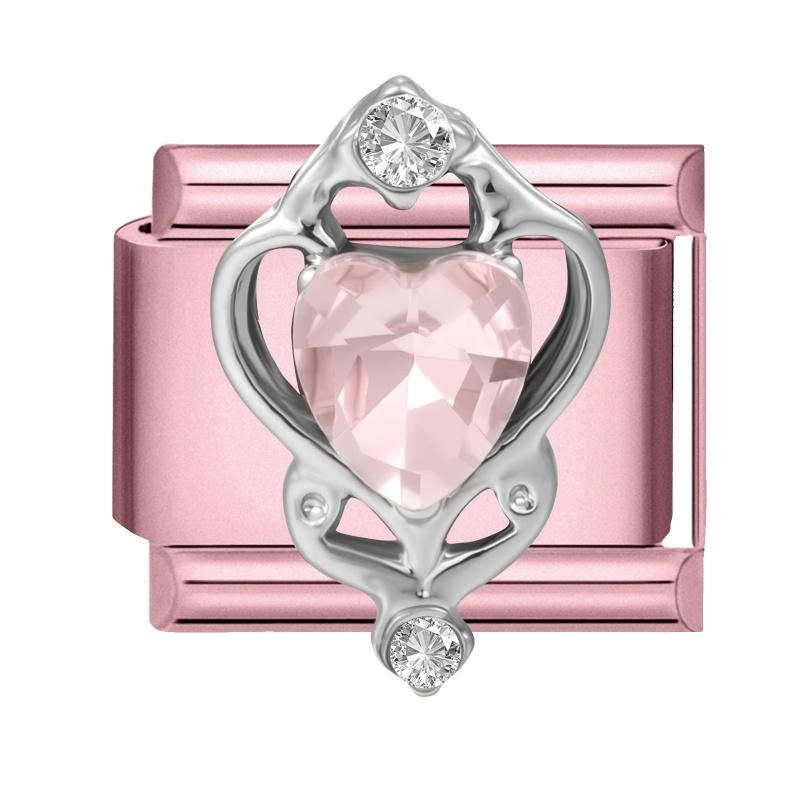 Fashion Pink Dreamy Crystal Butterfly Bow Heart Star Shell Star Charm Fit 9mm Stainless Steel Bracelet Women DIY Making Jewelry