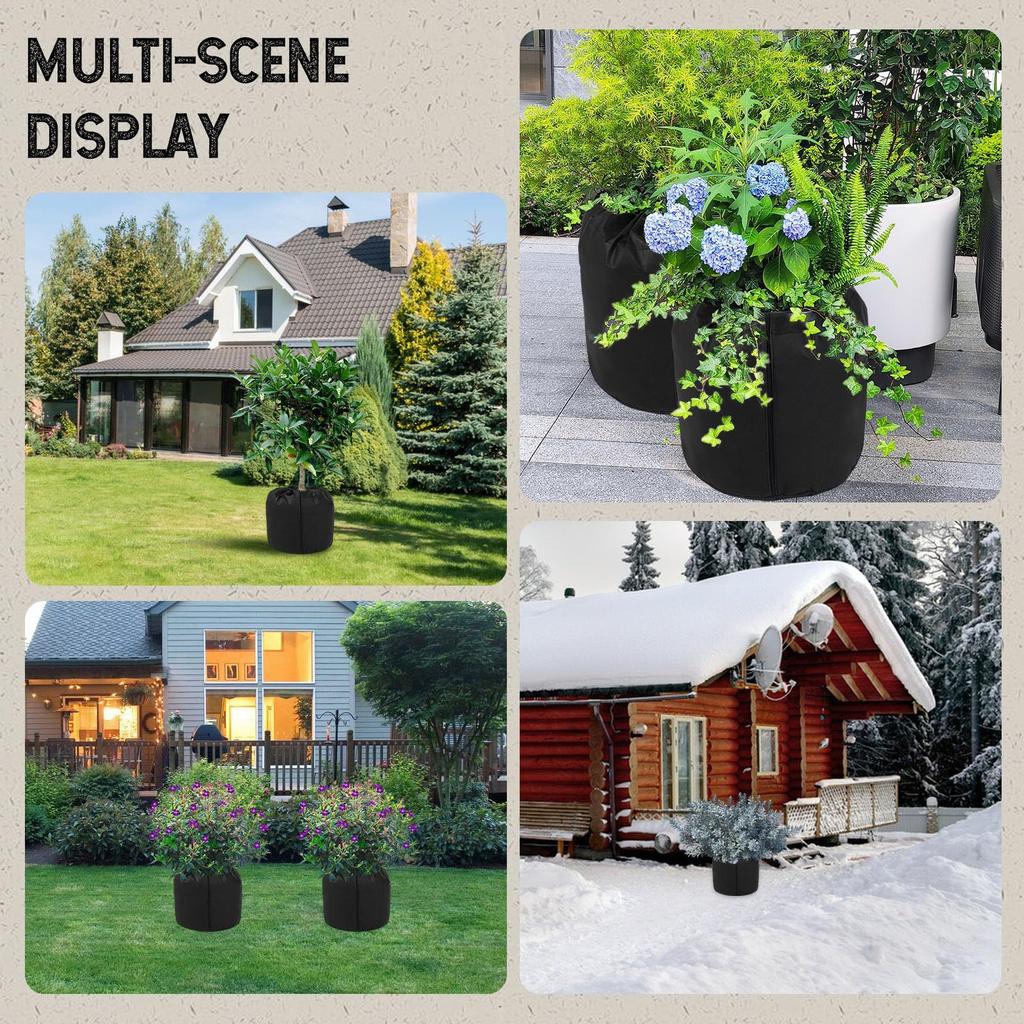 Thermal Insulated Plant Pot Cover Oxford Fabric Aluminum Foil Potted Plant Freeze Protection Bag Winter Plant Protector