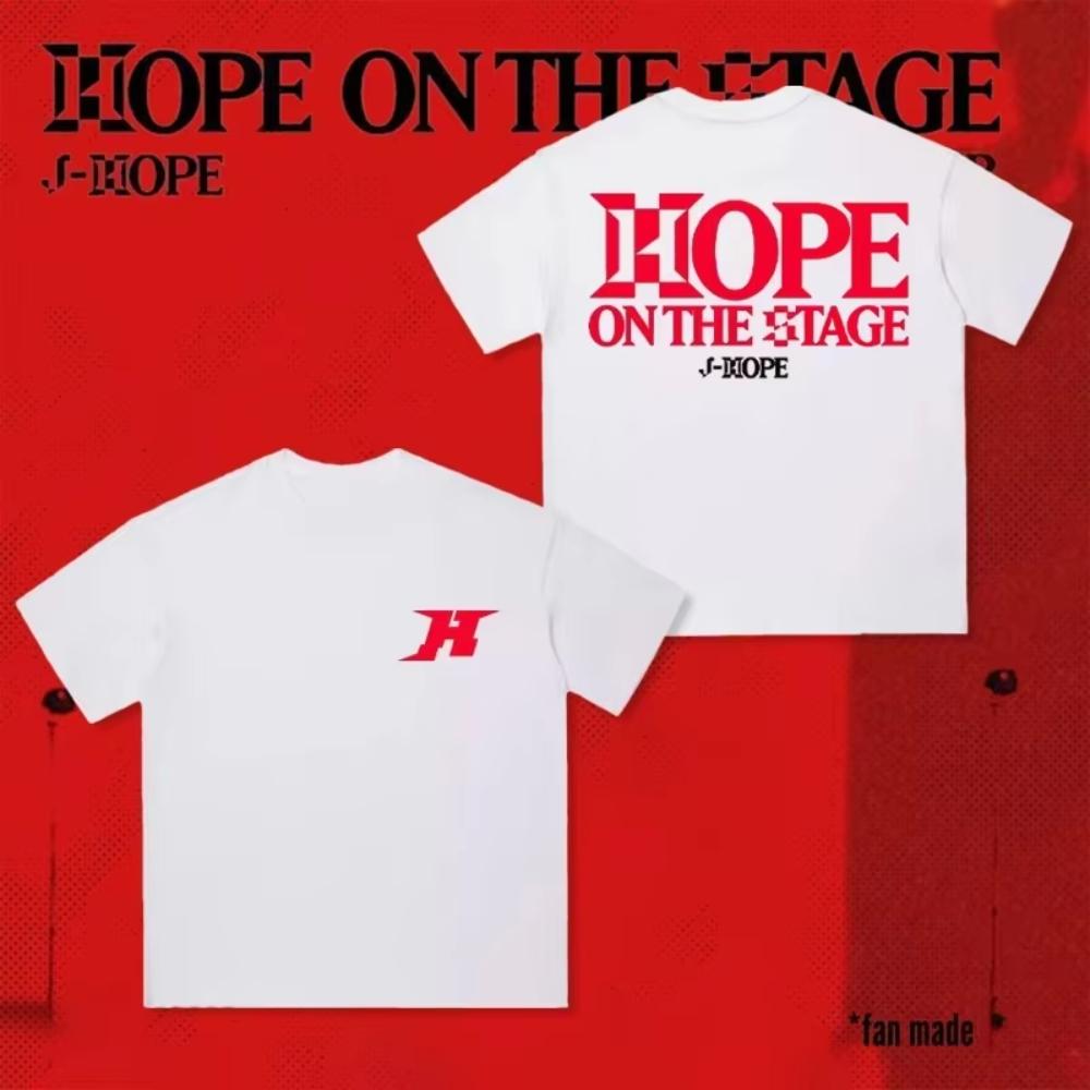 

2025 Regular Shirt HOPE ON THE STAGE Jhope J-hope Print Top T-shirt Summer New Light Thin Women Tops Short Sleeves Men Tee Loose M