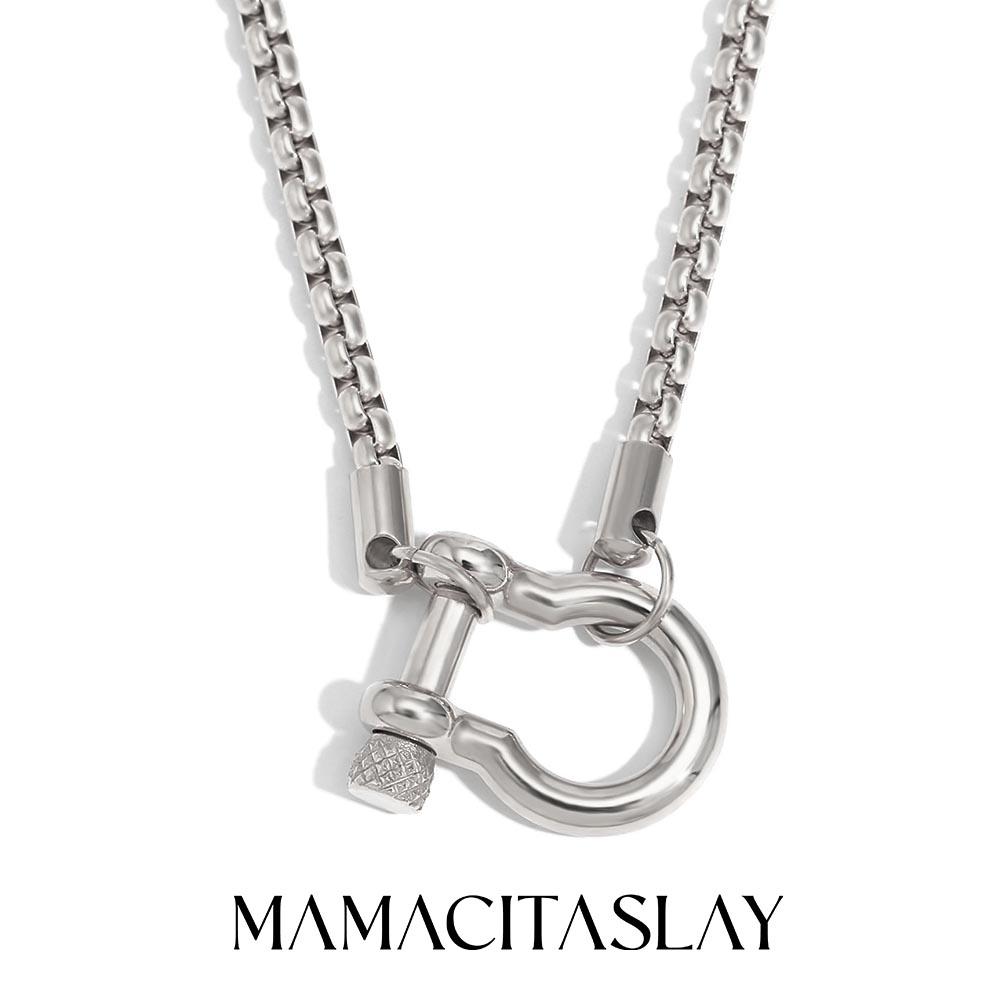 

MamacitaSlay Unique Cool 316L Stainless Steel Double Color Necklace Party Waterproof Neck Jewelry For Women s DIY Accessories срібний