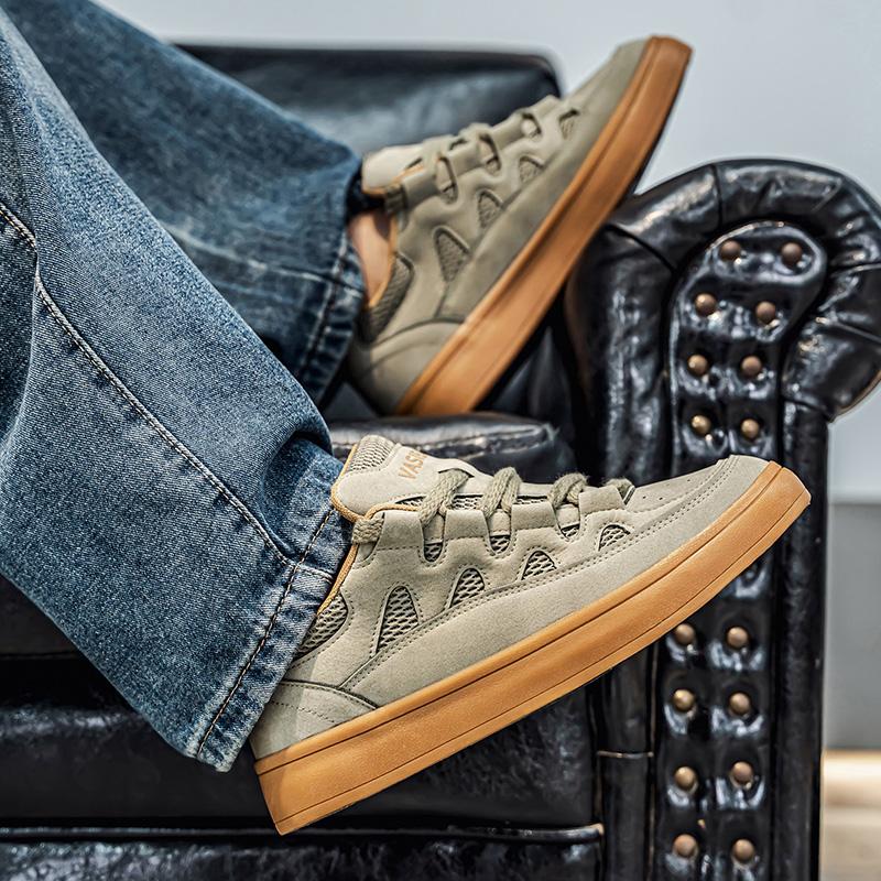 Autumn Men'S New Casual Flat-Sole Sneakers Retro Minimalist Versatile Casual Sports Shoes Non-Slip And Wear-Resistant