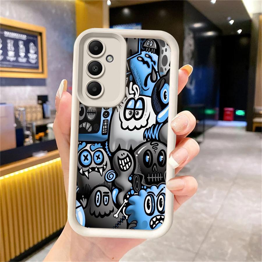 Super Cool Black Graffiti Soft Cover Phone Case for Samsung Galaxy A52 A72 A15 A35 A53 A25 A51 A54 A55 A52s A73 A71