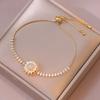 Necklace female, Japanese and Korean style sunflower with diamonds, sunflower ring, rotatable collarbone chain, jewelry