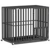 Heavy Duty Dog Crate, Dog Cage with Wheels for Small Medium Breeds, Metal Pet Kennel with Removable Tray