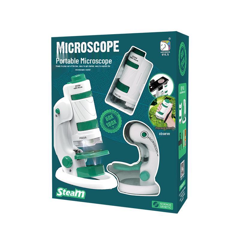 Xueyouma Tragbares Wissenschaftsmikroskop für Kinder - Insekten- und Bakterienbeobachtungsspielzeug für Schüler