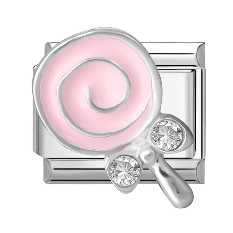 Shiny Zircon Bow Knot Cherry Heart Butterfly Pendant Italian Charm Links Fit 9mm Stainless Steel Bracelet Women DIY Making Gift