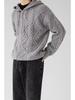 Men's Retro Cable Knit Hooded Cardigan - Autumn/Winter Thick, Trendy Loose Fit Outerwear