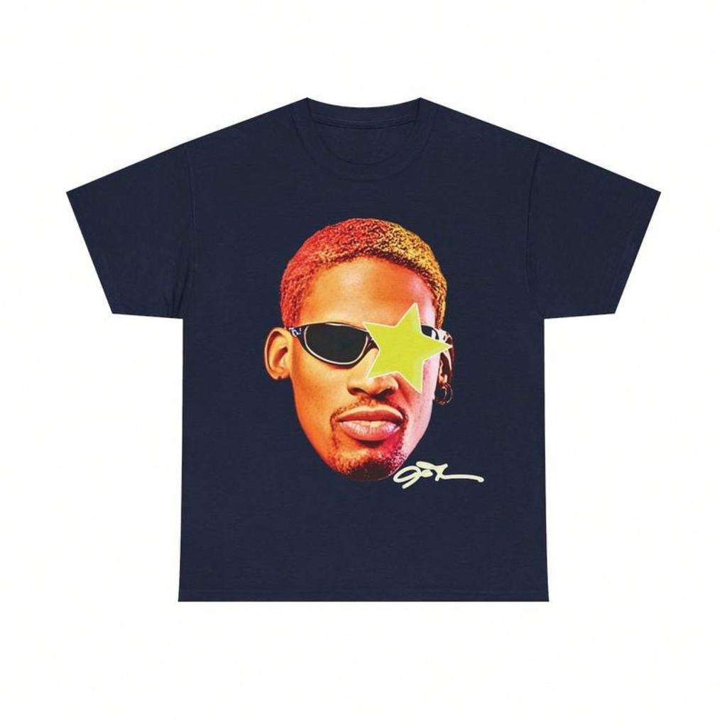 Rodman Inspired Vintage Graphic Tee  90s Basketball Streetwear Y2K Aesthetic Cotton TShirt