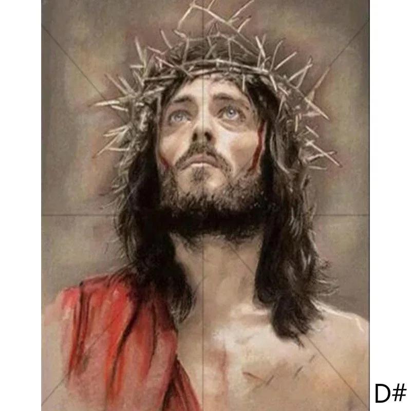 40*50cm Katholischer Jesus Unsere Liebe Frau Kreuz Ritter DIY Digitale Ölmalerei Handbemalt Modulare Bildwanddekoration