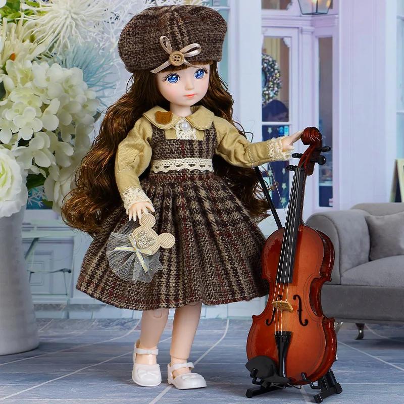 BJD Bebek ve Kıyafetleri Çoklu Çıkarılabilir Eklemler 30cm 1/6 3D Gözlü Bebek Kız Giydirme Doğum Günü Hediyesi Oyuncak