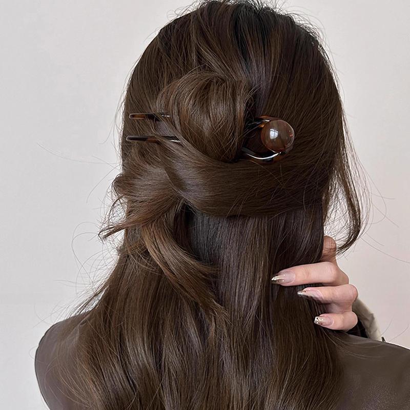 Grampo de Cabelo em U com Contas Coloridas Garfo de Cabelo Presilha de Cabelo Moderna Para Mulheres Meninas Joias Vintage Acessórios de Cabelo