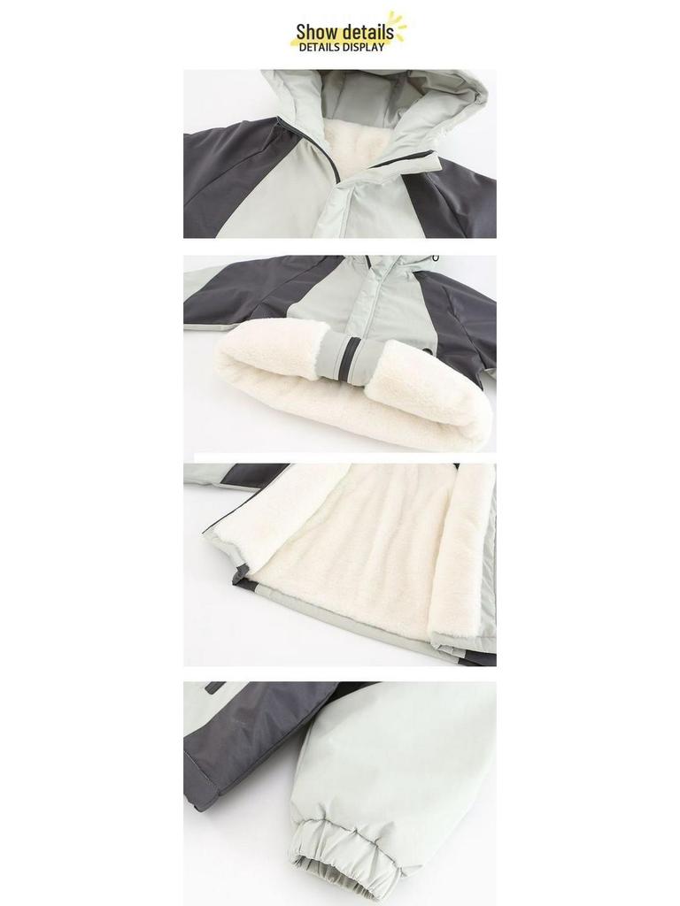 Minecraft Kids' Windproof Fleece Jacket – Unisex Autumn/Winter, Warm & Stylish Windbreaker