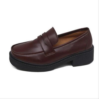 Preppy Style Women Loafers Shoes Girl Students JK Shoes Square Toe Mid Heels Casual Shoes