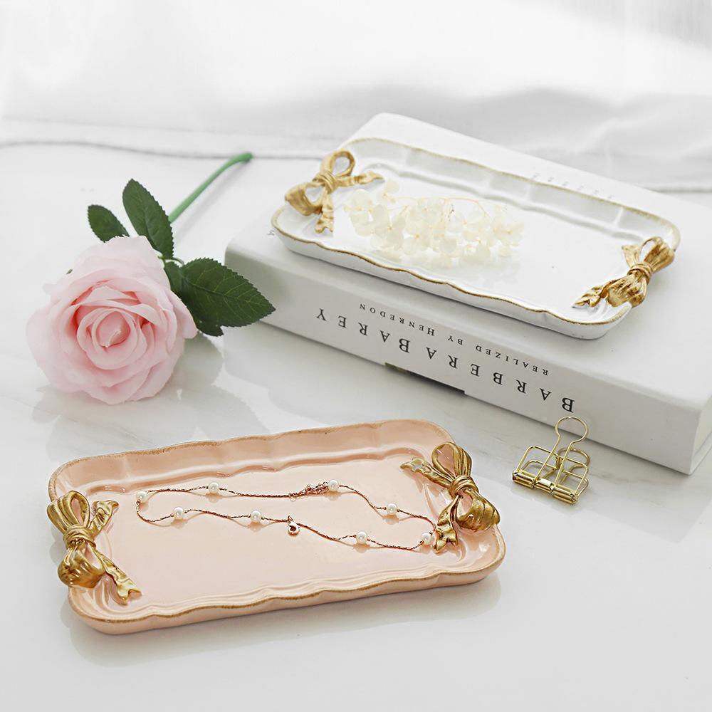 Bow-Shaped Creative Resin Jewelry and Dessert Tray