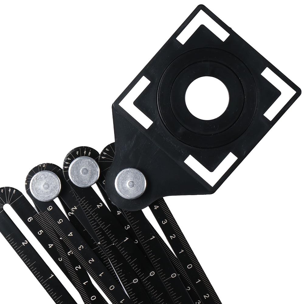 Measurement Tool with Hole Punch Locator Angle Measuring Ruler Tile Opening Holes Measure Ruler