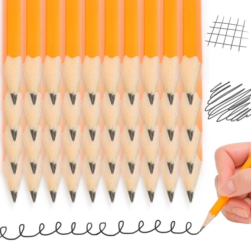 10Pcs with Eraser Pencils Stationery Supplies Wooden Pencil Fashion Drawing Pen for Office School