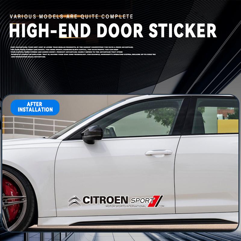 URXE5 2Pcs High-end Car Stickers Auto Door Decoration Decal Accessories For Citroen C1 DS3 C2 C3 Vts C4 Saxo C4L C5 C6 C8 Xsara C3-XR