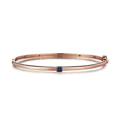 Roseedor Blue Square Glam Diamond Bangle Bracelet_211700372