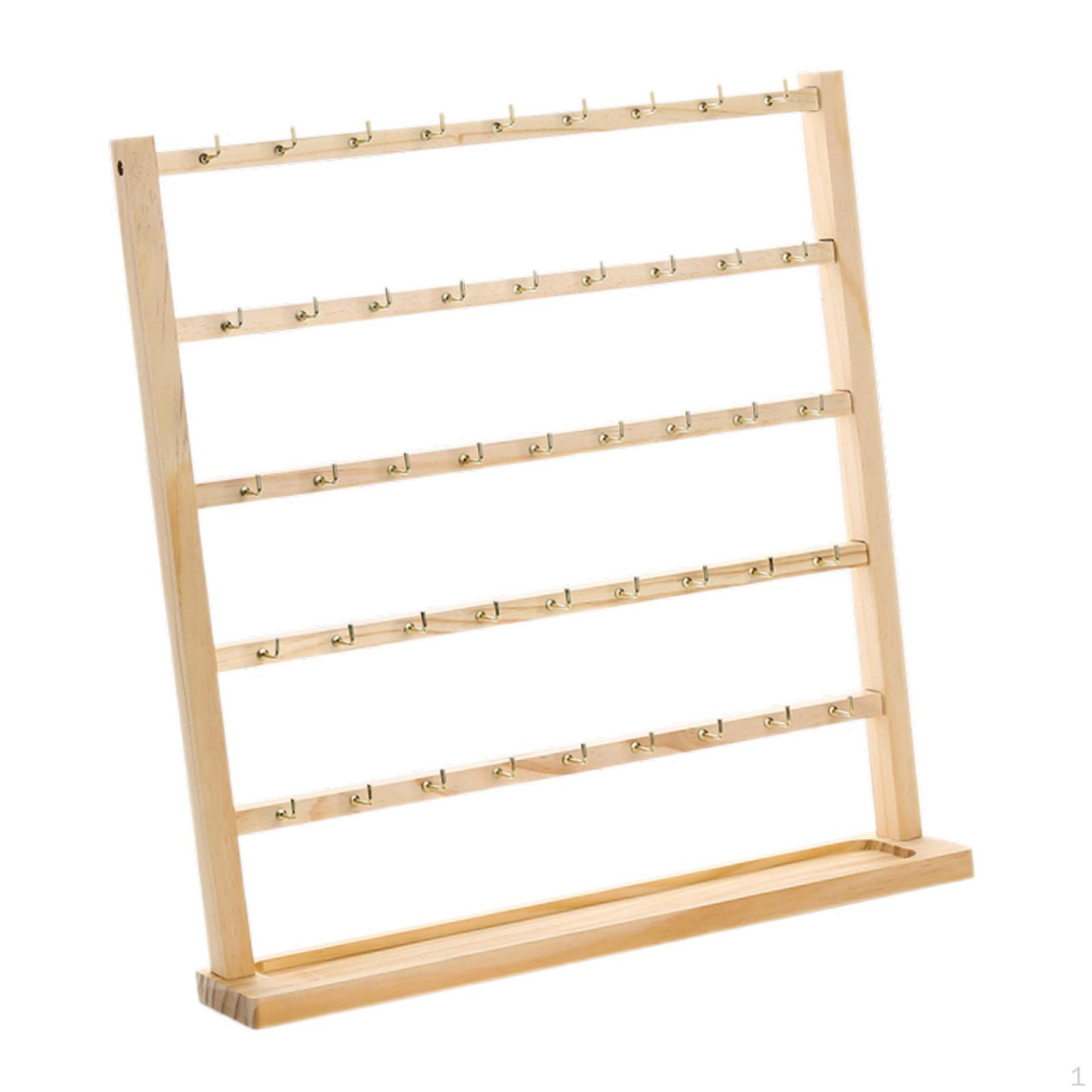 

Подставка для сережек Выставочный держатель Аксессуары для рукоделия Деревянная основа Подвеска Органайзер Ожерелье 5 Tier