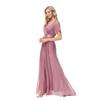 Summer Spring V Neck Flared Sleeve Chiffon Dress Elasticity Plus Size Evening Gown Hand Pleated A Line Bridesmaid Dress
