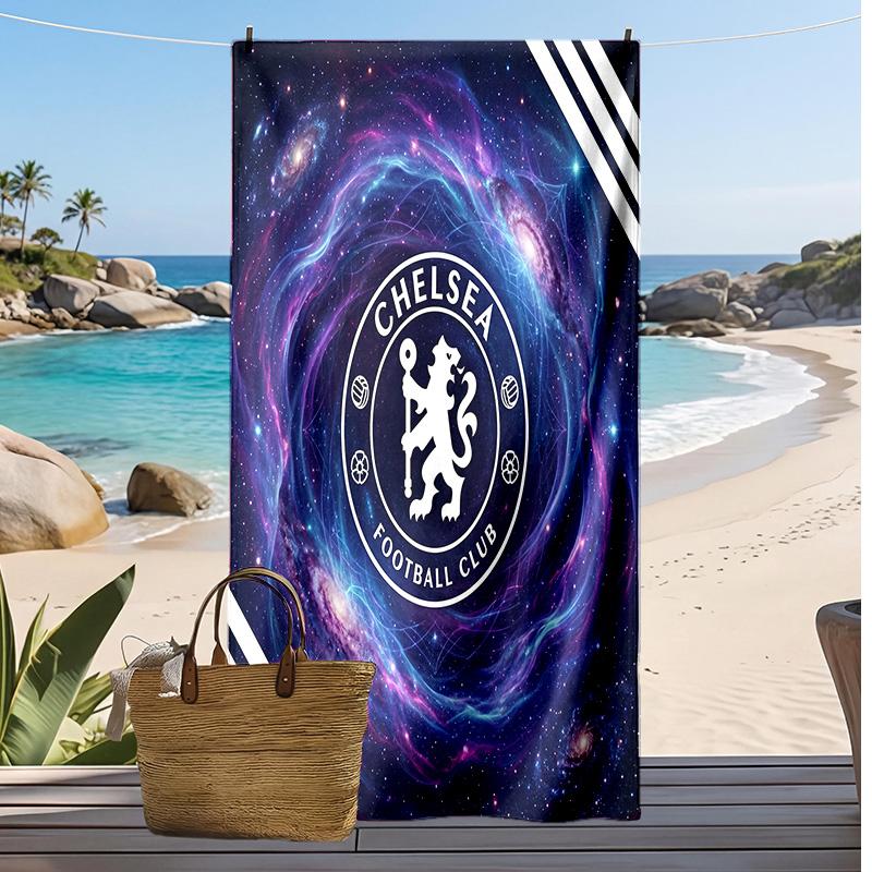 Chelsea FC Printed Beach Towel Quick Dry Soft TowelPortable Large Rectangular Beach Blanket for Travel Swimming Pool