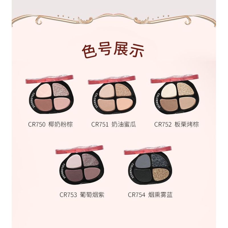 COLORROSE - Water Ripple 4-Color Pocket Eyeshadow Palette - 5 Types