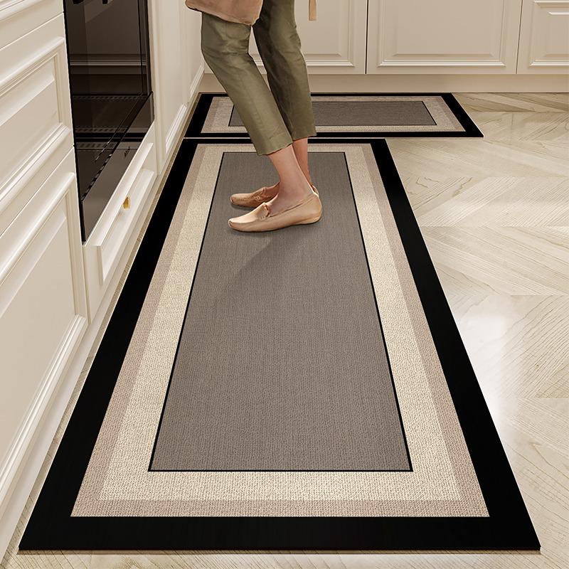 Kitchen Floor Mat Waterproof Oil-proof Wash-free PVC Dirt-resistant Household Carpet Anti-dirty Door Rug Tapis Alfombra