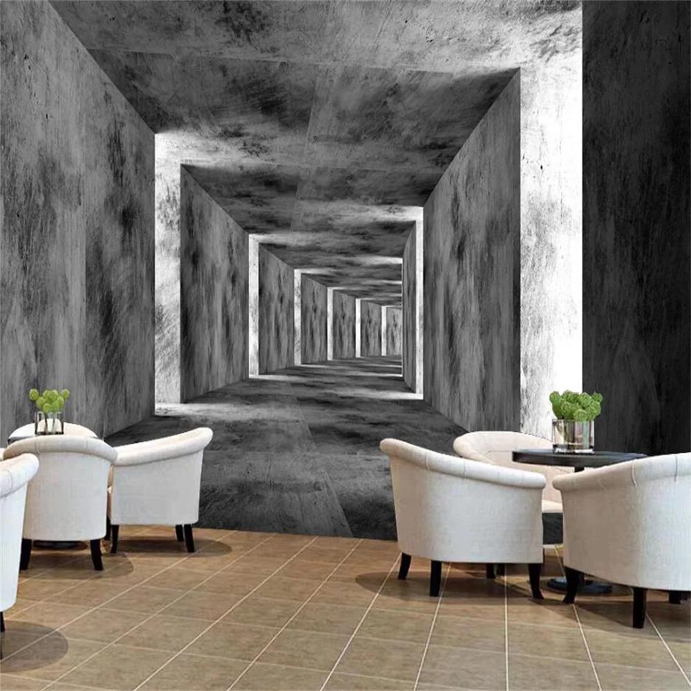Carta da parati moderna 3D Spazio Oscuro Murale Corridoio Soggiorno Sfondo Interno Carta da parati Carte da parati Decorazione Casa