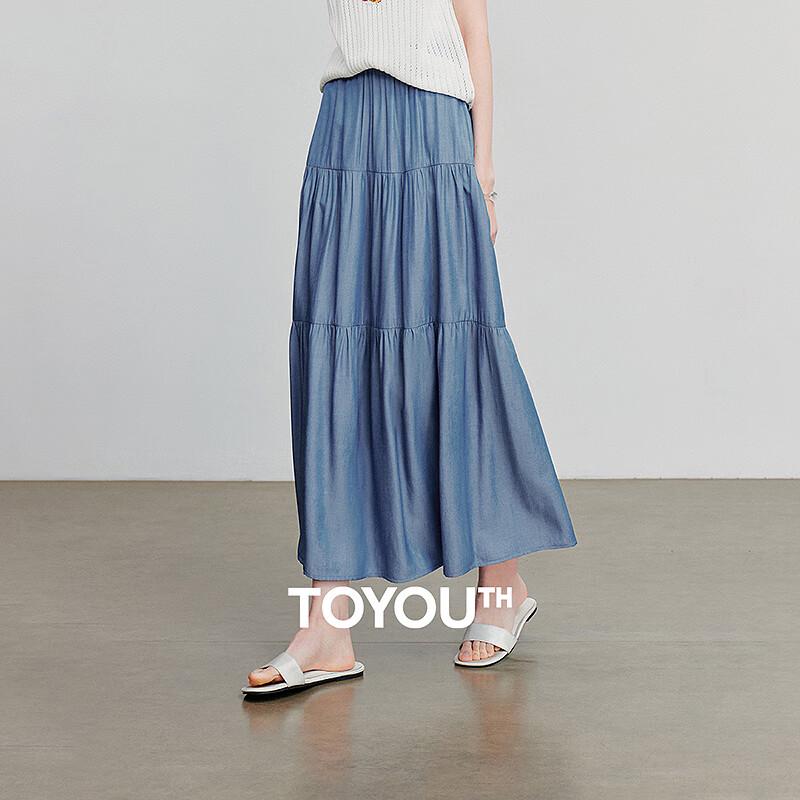 

Женская джинсовая юбка-трапеция Chuyu с оборками S