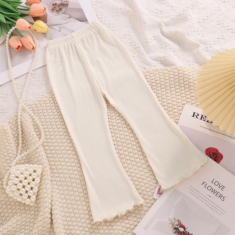 Girls Summer Lightweight Flared Cuff Pants Princess Mosquito-Resistant Long Trousers