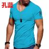 Men'S T-Shirt Clothing Men'S V-Neck Solid Color Large Size Casual Short Sleeve T-Shirt