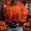 Men's Long Sleeve Button Down Shirt for Halloween Costume Party