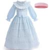 Girls Tulle Dress Wednesday Addams Cosplay Party Performance Long Witch Theme Gown