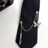 PreTied Women Necktie With Quick Zipper Design Fashion 2000s Punk Chain Decors Neck Tie For Business Event Gathering